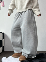 FLEECE-PICKABLE ❤‍🔥M-XL❤BASIC WIDE LONG PANTS UNISEX🖤🩶2COLOR