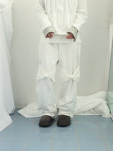 Double ribbon knee-point pants