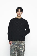 25SS アースワッペンオーバーサイズニット ブラック