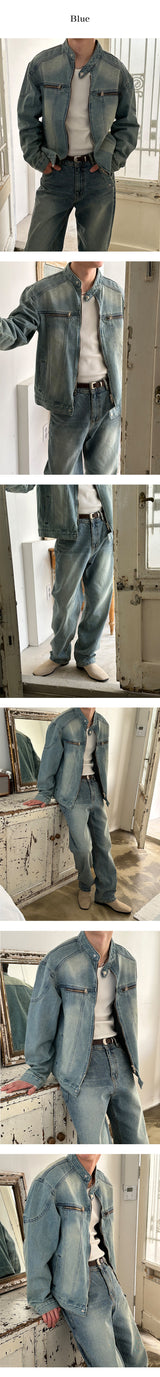 [PROMOTION] Domingo biker denim jacket (2color)