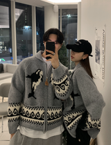 ローガンカウハイドドルフィンツーウェイニットジップアップ