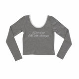 lace letter tee (gray)