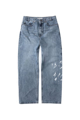 エイジスプラッターカーペンターデニムパンツ(Washed Blue)