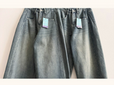Teen Zanstripe washing denim wide pants [Long & Short]