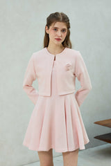 LANI TWEED CARDIGAN / PINK