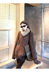 ファー ハイネック グラデーション ウールニット パンツ セットアップ