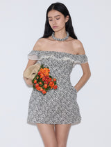 rirri 2025 Spring-Summer  オフショルダーコットンフローラルワンピース
