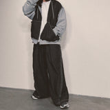 layered deconstructed denim pants_black