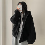 Mimoo soft wool hooded zip-up