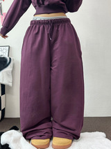 HIP PRINTING LETTERING WIDE PANTS 💟💙🩶4COLOR