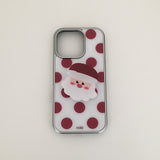 holiday dot red (silver glass)