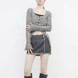Swanne Damage Cardigan + Cropped Sleeveless Set