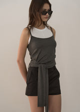LAYERED SLEEVELESS 2WAY TOP _GREY