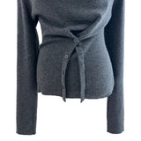 First Muse Off-Shoulder Front Button Long Sleeve Knit Top (2 Colors)