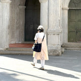 Washed Denim Crossbody Tote Bag