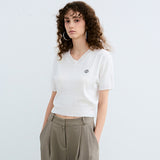 【V NECK & R NECK SET】[2 PACK] MINIMAL LOGO KNIT PACKAGE _8 COLOR