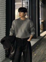 Tei velvet wide denim pants