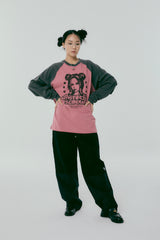 ラグランロングスリーブTシャツ_ダストピンク