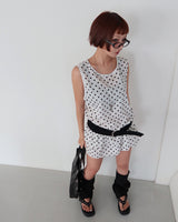 Dot Cancan Long Blouse & Mini Dress