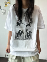 ジュジュ フォーセクション ブラックホワイト オーバーサイズTシャツ - 4カラー