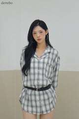 ソフトなルーズフィットのワイドチェックシャツ