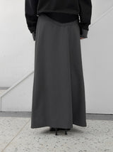 Liboen Ribbon Tie Long Skirt