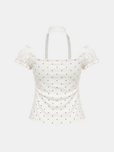 Elin Dot Frill Corset Blouse