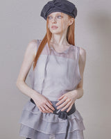 glitter sheer unbalance layered op