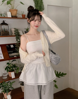 [SHOPPERMADE] Chiffon Flare Layered Sleeveless Mini Dress