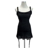 🌼デイジーフリルシャーリングノースリーブミニワンピース(2 colors)