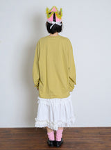 CAT GIRL & FLOWER LONG SLEEVE - LIGHT GREEN