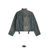 "MORE CHAOS" SPIKED JAPANESE DENIM SET - JACKET