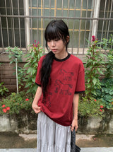 [unisex] Moab Horse Printing Ringer Short Sleeve Tee