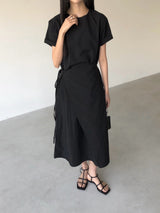ジュール ラップロールアップ半袖ロングワンピース