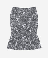 Gothic Jacquard Midi Skirt #Gray