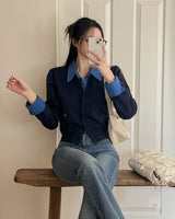 Jins Shirt Layered Knitwear