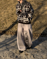 Poki Big Wide Lettering Sweat Pants