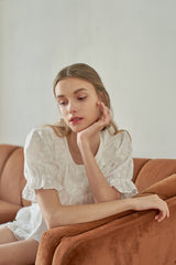 ULLALA PAJAMA Listy Short-sleeve Two-piece Ivory[24165WTSSN]