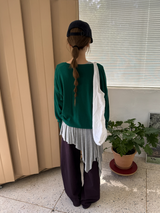 ウッディ コットン ワイドパンツ