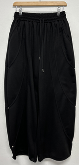 KOREAN/HIGH QUALITY 🤍🩶 AURA RIVET SEMI BALLOON WIDE LONG PANTS 🩶🤎🖤🤍 - 4 COLORS