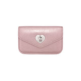 Heart Lock Compact Card Wallet Rose gold