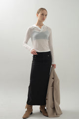 Mild Tencel Hoodie Top_White