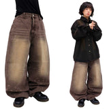 Vintage Distressed Denim Balloon Pants