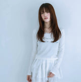 lace letter tee (white)