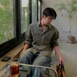 OVER FIT POCKET PATCH WORK SHIRT