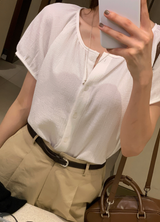 Weekly Wrinkle Shirring Blouse / 2 colors