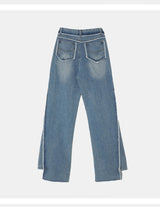 Overlock Side Cutting Denim Pants