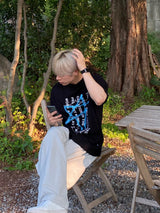 スタースプレーレタリング半袖Tシャツ 3C