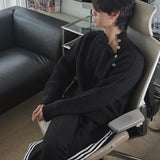 ASCLO モックネックショルダーボタンニット (4color)