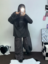 PINTUCK BANDING COTTON DENIM LONG PANTS 🩵🩷🤎3COLOR